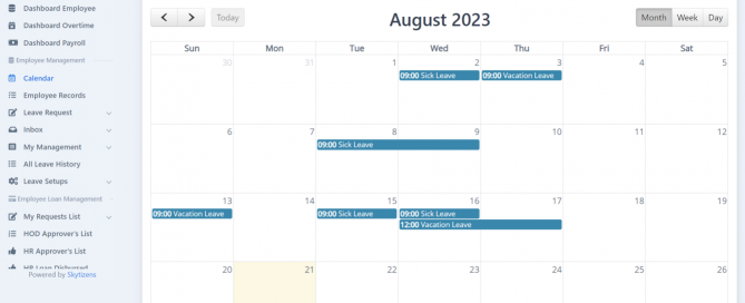 Employee-Management-Application-Leave-Schedule-Calendar